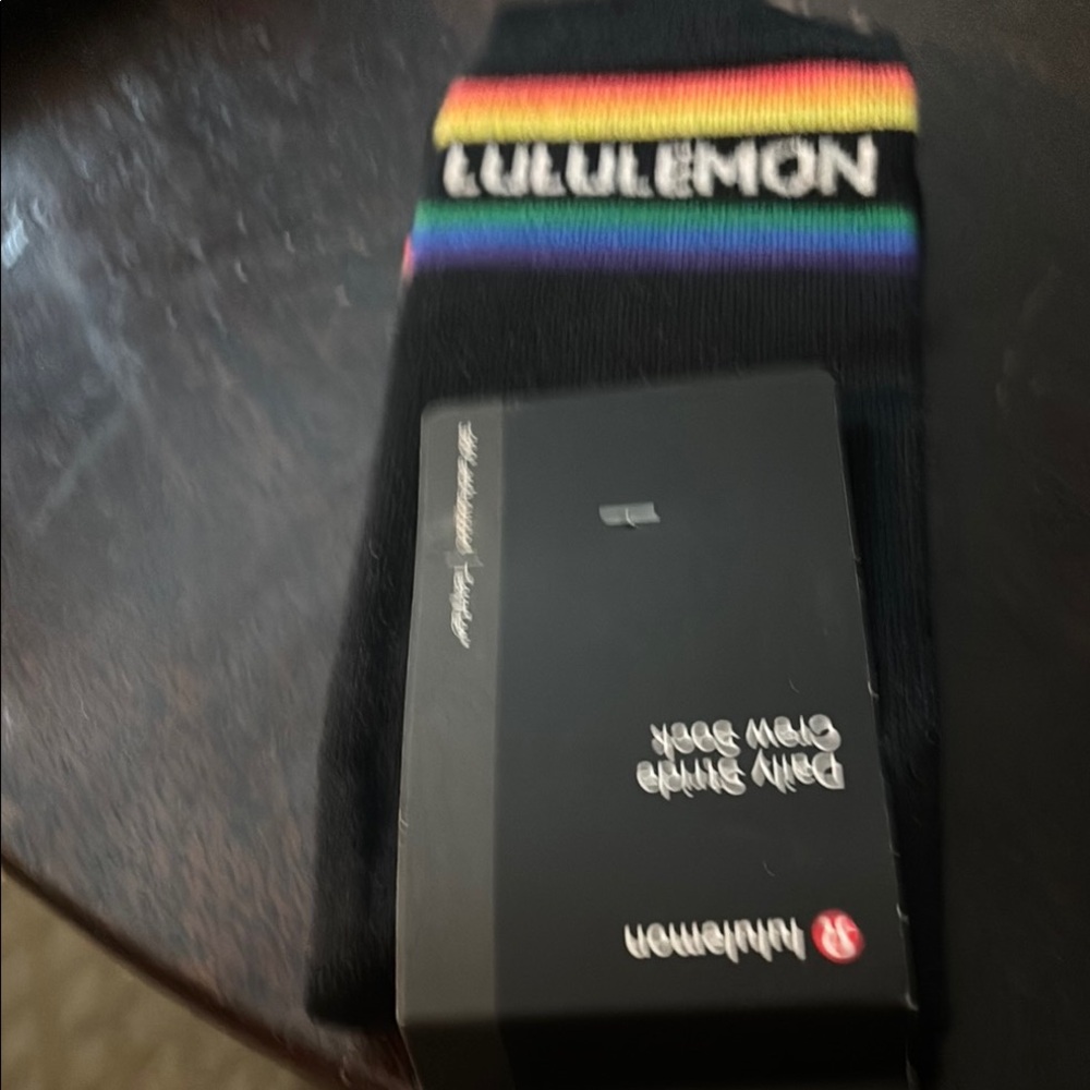 lululemon athletica Black Socks with Rainbow Stripes